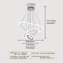 Jaycomey Modern Chandelier LED Pendant Light,72W Contemporary 3 Triangle Ring Chandelier Light Fixture,Chandeliers for Dining Rooms Bedroom Living Room Kitchen Island,Cool White/6000K,Adjustable Sling
