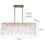 SILJOY Modern K9 Crystal Rectangle Chandelier Lighting Flush Mount LED Linear Ceiling Light Fixture for Dining Room Table, 7 Lights, L 33.5'' x W 12.6'' x H 13''