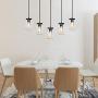 PUZHI HOME Mason Jar Pendant Lights, 5-Light Farmhouse Kitchen Island Light Rustic Chandelier Barn Pendant Lighting Ceiling Lamp for Kitchen Farm Barn Diningroom