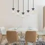 PUZHI HOME Mason Jar Pendant Lights, 5-Light Farmhouse Kitchen Island Light Rustic Chandelier Barn Pendant Lighting Ceiling Lamp for Kitchen Farm Barn Diningroom