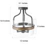 KSANA Semi Flush Mount Ceiling Light Fixture, Modern Faux Wood Ceiling Light with Glass Shade for Hallway, Bedroom, Kitchen, Bathroom, Entryway, Foyer, Stairway, Dining Room, Living Room