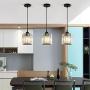 Mini Pendant Light Crystal Pendant Lighting Fixture Flush Mount Ceiling Lighting Fixture Adjustable Hanging Light for Dining Room Bedroom Kitchen Island Living Room Hallway,E26 Bulb,Black