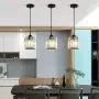 Mini Pendant Light Crystal Pendant Lighting Fixture Flush Mount Ceiling Lighting Fixture Adjustable Hanging Light for Dining Room Bedroom Kitchen Island Living Room Hallway,E26 Bulb,Black