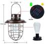 Hanging Solar Lights Outdoor - Vintage Solar Powered Lantern Waterproof Retro Solar Lamps with Warm Light Edison Bulb for Patio,Yard,Garden and Pathway Decoration