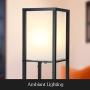 Brightech Maxwell Shelf Floor Lamp w. Wireless Charging Station, USB Port & Outlet - Column Lighting for Bedrooms, Offices & Living Rooms - Contemporary Skinny Nightstand & Tower Light - Black