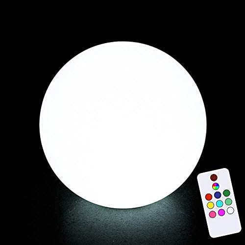 pearlstar 12-inch Outdoor Solar Table Lamp Ball Light Decorative Glow Globe Floating Pool Light with Remote Control,10 Modes,White&Color Changing, Waterproof for Kids Yard Garden Lawn Pond Table