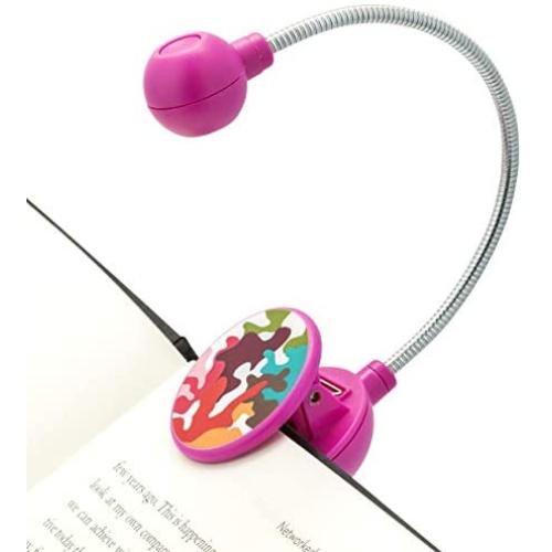 WITHit French Bull Book Light – Pink Glamo – LED Reading Light with Clip for Books and eBooks, Reduced Glare, Portable and Lightweight, Cute Bookmark Light for Kids and Adults, Batteries Included