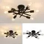 Modern 6 Lights Chandelier, Semi Flush Mount Ceiling Light Fixture Black , Metal Ceiling lamp for Living Room Bedroom Farmhouse Dining Room Modern 6 Lights Chandelier, Semi Flush Mount Ceiling Light Fixture Black , Metal Ceiling lamp for Living Room Bedroom Farmhouse Dining Room