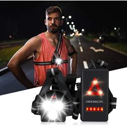 Upgrade Chest Running Light for Runners & Joggers - ORHOMELIFE Outdoor Night Safety Run Light with 3 XPG LEDS, 500Lumen, USB Rechargeable, 120° Adjustable Beam for Camping, Running, Jogging, Hiking