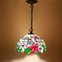 Tiffany Hanging Light W12H32 Inch Stained Glass Pendant lamp 1E26 Hummingbirds Style S101 WERFACTORY Series Art Lamps Chandelier Ceiling Fixture Kitchen Island Bar Hallway Living Room Dining Room Loft