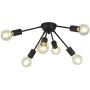 VINLUZ 6-Light Sputnik Chandelier Black Mid Century Modern Ceiling Light Industrial Pendant Lighting for Kitchen Dining Room Living Room
