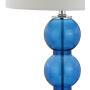 JONATHAN Y JYL1070E-SET2 Bella 27'' Glass Triple-Sphere LED Table Lamp Contemporary,Transitional for Bedroom, Living Room, Office, College Dorm, Coffee Table, Bookcase, CobaltBlue/Chrome(Setof2)
