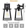 WIHTU Outdoor Wall Light with Motion Sensor, Dusk to Dawn Light Fixtures Wall Mount, Motion Activated Porch Light, Anti-Rust Waterproof Exterior Wall Sconce with Black Metal for Garage, Entryway, yard
