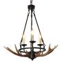 Unitop Rustic Antler Chandelier, 3 Light 25.6'' Diameter Farmhouse Pendant Light Fixture for Living Room Kitchen Island Cafe Bar