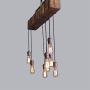 Industrial Rustic Wood Beam Linear Island Pendant Light 8-Light Chandelier Lighting Hanging Ceiling Fixture