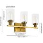 SGLfarmty Wall Vanity Lighting, 3 Light Wall Sconce Brass Bathroom Light Fixtures Over Mirror for Bathroom Dining Room Workshop Cafe