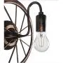 Water Pipe Wall Sconce, SUN RUN Metal Vintage Round Turntable Style Industrial Wall Light Fixture with Retro Style for Bar, Kitchen, Living Room, Bedroom,E26 Socket Lamp