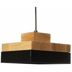 Vintage Style Industrial Hanging Light, Metal and Wooden Ceiling Pendant Lighting Loft Coffee Bar Kitchen Hanging Pendant Lamp (Black(LS122))
