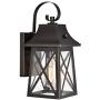 FLALINKO Dusk to Dawn Outdoor Wall Sconce - 14'' Farmhouse Porch Light in Oil Rubbed Bronze Finish with Clear Seedy Glass for Garage, Patio, Porch, Doorway, Entryway (ORB - Dusk to Dawn, Single Pack)