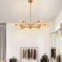 CLAIRDAI Chandelier 12 Lights Pendant Lighting Gold Sputnik Chandeliers Mid Century Ceiling Light Fixtures for Kitchen Dining Area Living Room