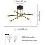 Sputnik Chandelier Mid Century Modern Nordic E26 LED Pendant Lighting Edison 4/6/8 Lights Chandeliers Ceiling Light Fixture Black Light for Living Room,Kitchen,Bedroom,Dining Room