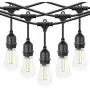 Outdoor Linkable 48ft led Heavy-Duty String Light with 15+1(Spare) 2W Energy-Saving PC Shatterproof Bulbs 3000K Warmwhite for Patio Garden Backyard Porch Outdoor Linkable 48ft led Heavy-Duty String Light with 15+1(Spare) 2W Energy-Saving PC Shatterproof Bulbs 3000K Warmwhite for Patio Garden Backyard Porch