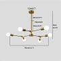 Garwarm Sputnik Chandelier Modern 6 Lights Brushed Brass Pendant Lighting Gold Mid Century Ceiling Light Fixture for Dining Room Living Room Kitchen