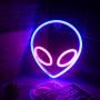 Wanxing Alien Neon Signs LED Neon Wall Sign Pink Blue Neon Lights for Bedroom Kids Room Hotel Shop Restaurant Game Office Wall Art Decoration Sign Party Supply Gift (Pink Blue)