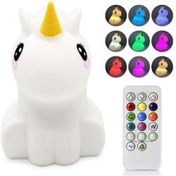 Nursery Night Lights for Kids, Cute Silicone Baby Night Light with Touch Sensor, Portable and USB Rechargeable Unicorn Nightlight for Children