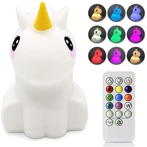 Nursery Night Lights for Kids, Cute Silicone Baby Night Light with Touch Sensor, Portable and USB Rechargeable Unicorn Nightlight for Children