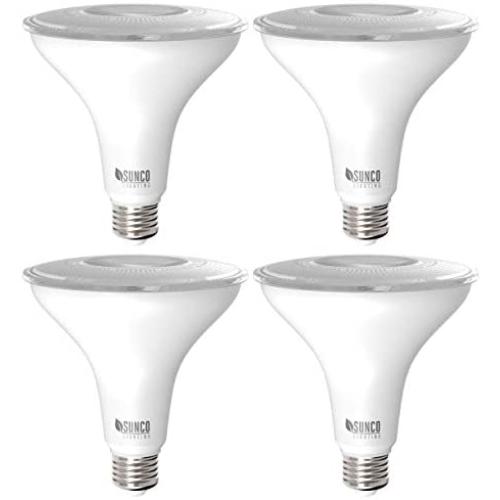 Sunco Lighting 4 Pack PAR38 LED Bulb 13W=100W, 5000K Daylight, 1050 LM, Dimmable, Indoor/Outdoor Spotlight, Waterproof - UL & Energy Star Listed