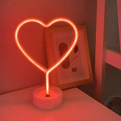 DANIDEER Led Neon Sign Art Decorative Lights Table Decoration Neon Lamp with Base for Kids boy and Girl Bedroom Unique Gift for Any Occasion (Heart with Base)