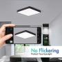 SviDau Flush Mount LED Ceiling Light Fixture Black 12 Inch 24 Watt Square Dimmable Ceiling Light for Bedroom Living Room Kitchen Hallway 3 Color Temperatures in One(3000k/4000k/6500k)