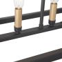 LOG BARN Large Black Light Chandelier, 5-Light Metal Cage Island Lighting, 30'' Kitchen Pendant Light Fixtures, Black and Gold for New Modern Farmhouse Dining Room