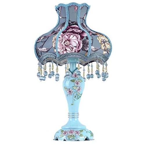 Decorative Table Lamp, Hotel Cafe Bar Lighting Household Living Room Bedside Lamp for Study Desk Reading Lamp with Lampshade,Blue