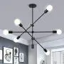 Ganeed Sputnik Chandelier,6 Lights Modern Pendant Light,Industrial Vintage Black Flush Mount Ceiling Light Fixtures for Dining Room Kitchen Island Bedroom
