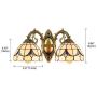 BAYCHEER HL404198 Tiffany Wall Sconce lamp Stained Glass Wall Sconces Lighting for Bedroom Hallway Stairway Balcony Cloakroom 2 Lights