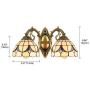 BAYCHEER HL404198 Tiffany Wall Sconce lamp Stained Glass Wall Sconces Lighting for Bedroom Hallway Stairway Balcony Cloakroom 2 Lights