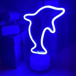 DANIDEER Led Neon Sign Art Decorative Lights Table Decoration Neon Lamp with Base for Kids boy and Girl Bedroom Unique Gift for Any Occasion (Dolphin with Base)