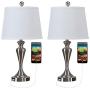 Falflor Table Lamps Set of 2 Vantage Nightstand Lamps with USB Charge Port for Bedroom Guest Room Dining Room