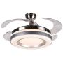 Modern Ceiling Fan Lights with Remote, Retractable Fan Chandelier with Clear ABS Blades, LED 3 Colors Changing Ceiling Fans with Light Decorate for Living Room/Dining Room/Bedroom, 42 Inch(Silver1)