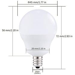 JandCase G14 Candelabra Led Light Bulb, 2.5W(25W Equivalent), 200lm, E12 Base, 4000K Natural Daylight White, Not Dimmable, Ideal for Ceiling Fan, Vanity Mirror Light, 6 Pack