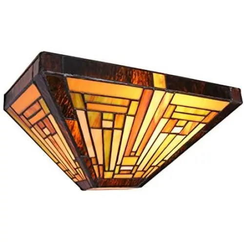 Capulina Tiffany Sconces Lighting, Tiffany Style Wall Lights, Tiffany Wall Light, Mission Design Stained Glass Sconces, Stained Glass Wall Sconce Lights, Stained Glass Wall Lamps, Tiffany Wall Lamp