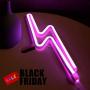 LED Lightning Bolt neon Signs for Wall Decoration Battery and USB Operated Aesthetic Room Decor neon Sign neon Lights for Kids Room, Bar, Living Room, Christmas, Party, Wedding, Halloween(Pink)