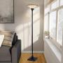Tiffany Style Torchiere Floor Lamp, Capulina Handcrafted Tiffany Style Floor Light, Tiffany Lamps, Stained Glass Floor Lamps, Stained Glass Floor Lamp for Living Room (Tall: 67.5 x W13.3 inches)