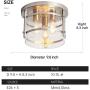 KDG 3-Light Flush Mount Ceiling Light Fixture,Adjustable,Clear Seeded Glass Shade,Silver Modern Industry Ceiling Light for Kitchen Bedroom Living Room Hallway Dining Room Bathroom