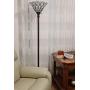 Tiffany Style Torchiere Standing Peacock Floor Lamp 72'' Tall Stained Glass Shade White Antique Vintage Light Bedroom Living Room Reading Antique Vintage Gift AM071FL11 Amora Lighting