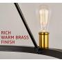 Kira Home Jericho 35'' 12-Light Large Rustic Farmhouse Wagon Wheel Chandelier, Round Kitchen Island Light, Warm Brass Accents + Black Finish