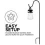 Home Zone Security Solar Pathway Lights - Outdoor 3000K Decorative Large Crackle Glass Garden LED Lights with No Wiring Required (2-Pack)