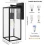 Outdoor Wall Lantern, Outdoor Light Fixtures Wall Mount, Black Exterior Wall Sconce Fixture, Waterproof Porch Wall Lamp with Clear Glass Shade for Entryway, Porch, Doorway